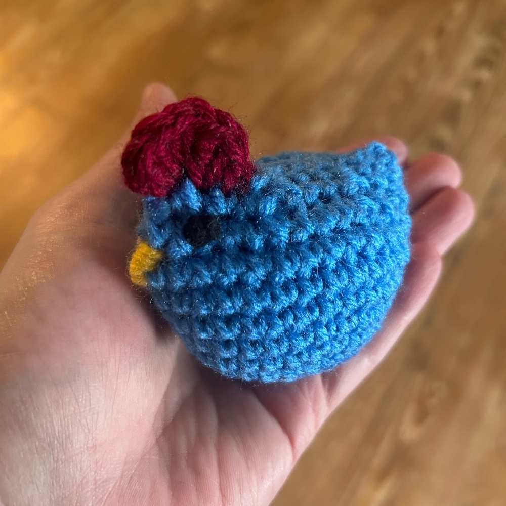 Handmade Stardew Valley Blue Chicken Crochet Mini Figure Doll